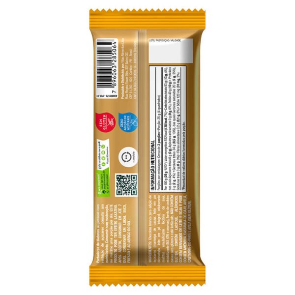 Chocolate Vitao Marcante Cappuccino Branco Zero Açúcar 70g - Image 3