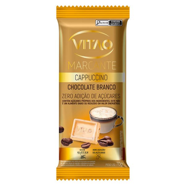 Chocolate Vitao Marcante Cappuccino Branco Zero Açúcar 70g